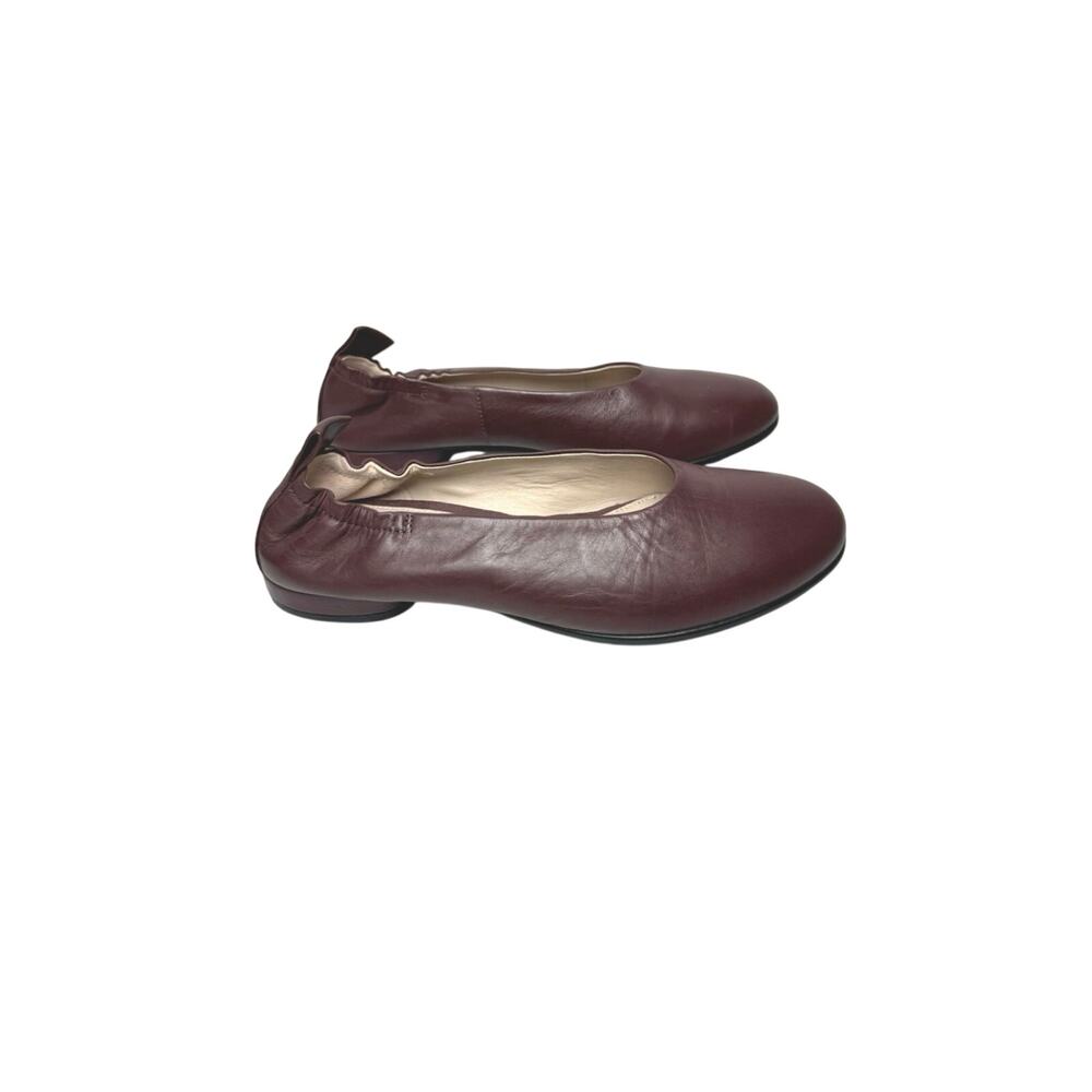 ECCO Women's Anine Leather Slip On Round Toe Ballet Flats Size 6 Burgundy